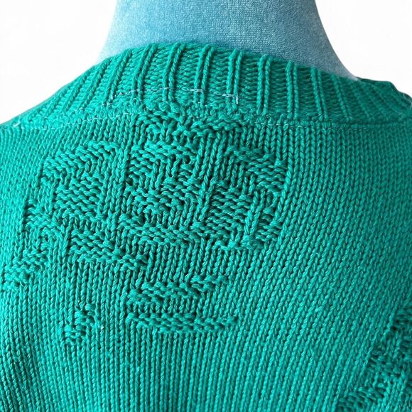 Vintage TRAFFIC pullover sweater Green vintage 90s knit sweater floral - Picture 5 of 8